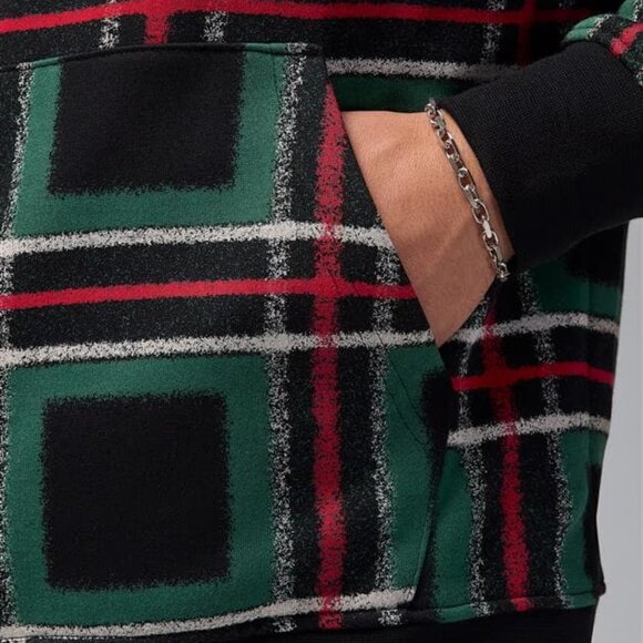 Nike Air Jordan 2 PC Sweatsuit Men's Size L Fleece Tracksuit Christmas Plaid NWT - Picture 9 of 11